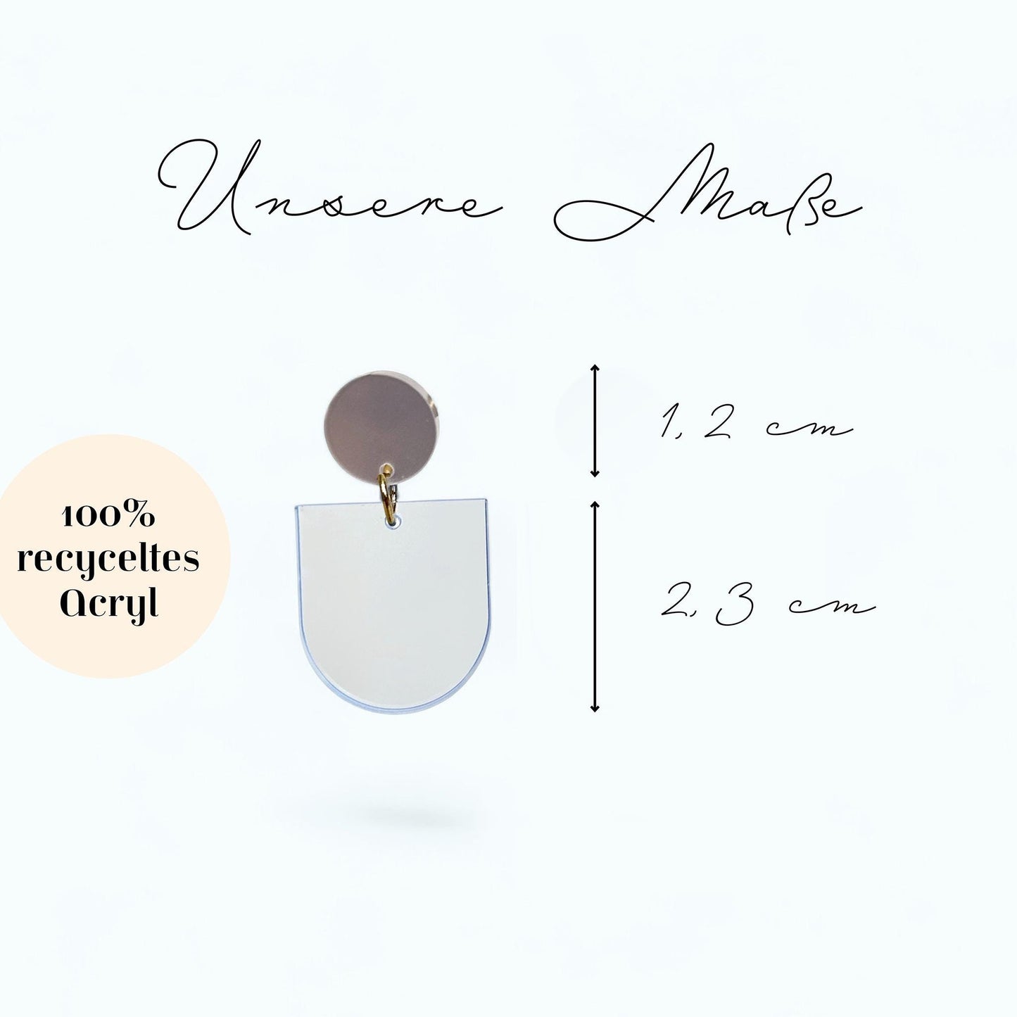 Ohrring »Cora« | allergikerfreundlich | helles Acryl | metallisch und transparent | minimalistisch | leichte Statement-Ohrringe | Schmuck