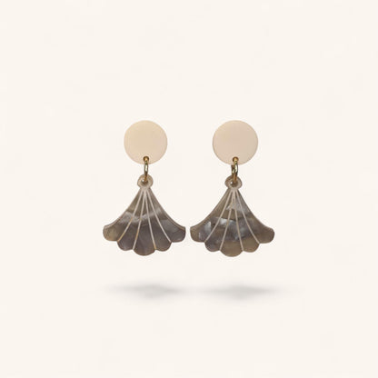 Ohrring »Anneliese« | allergikerfreundlich | marmoriertes Acryl | Muschel | perlmutt | leichte Statement-Ohrringe | Schmuck | Geschenk