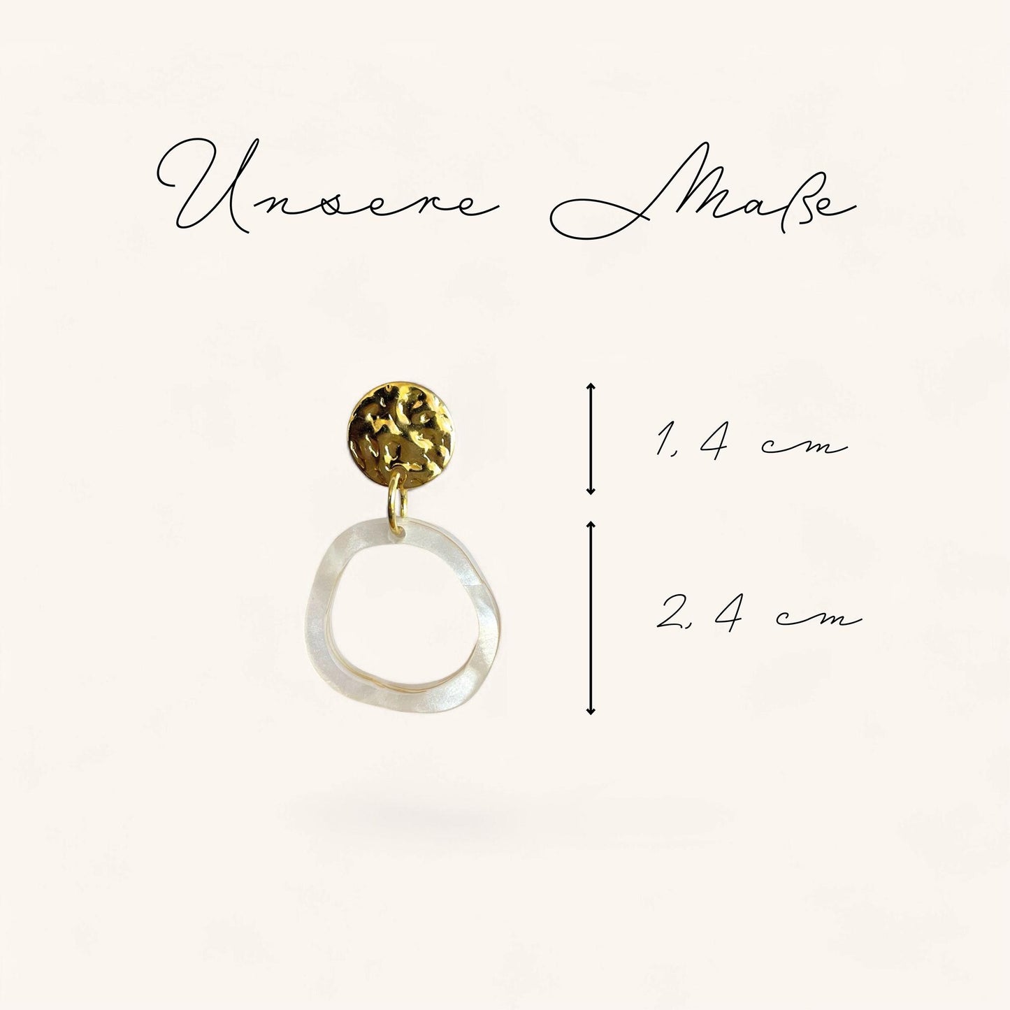 Ohrring »Ida« | allergikerfreundlich | Edelstahl vergoldet | perlmuttfarbenes Acryl | leichte Statement-Ohrringe | Schmuck | Geschenk