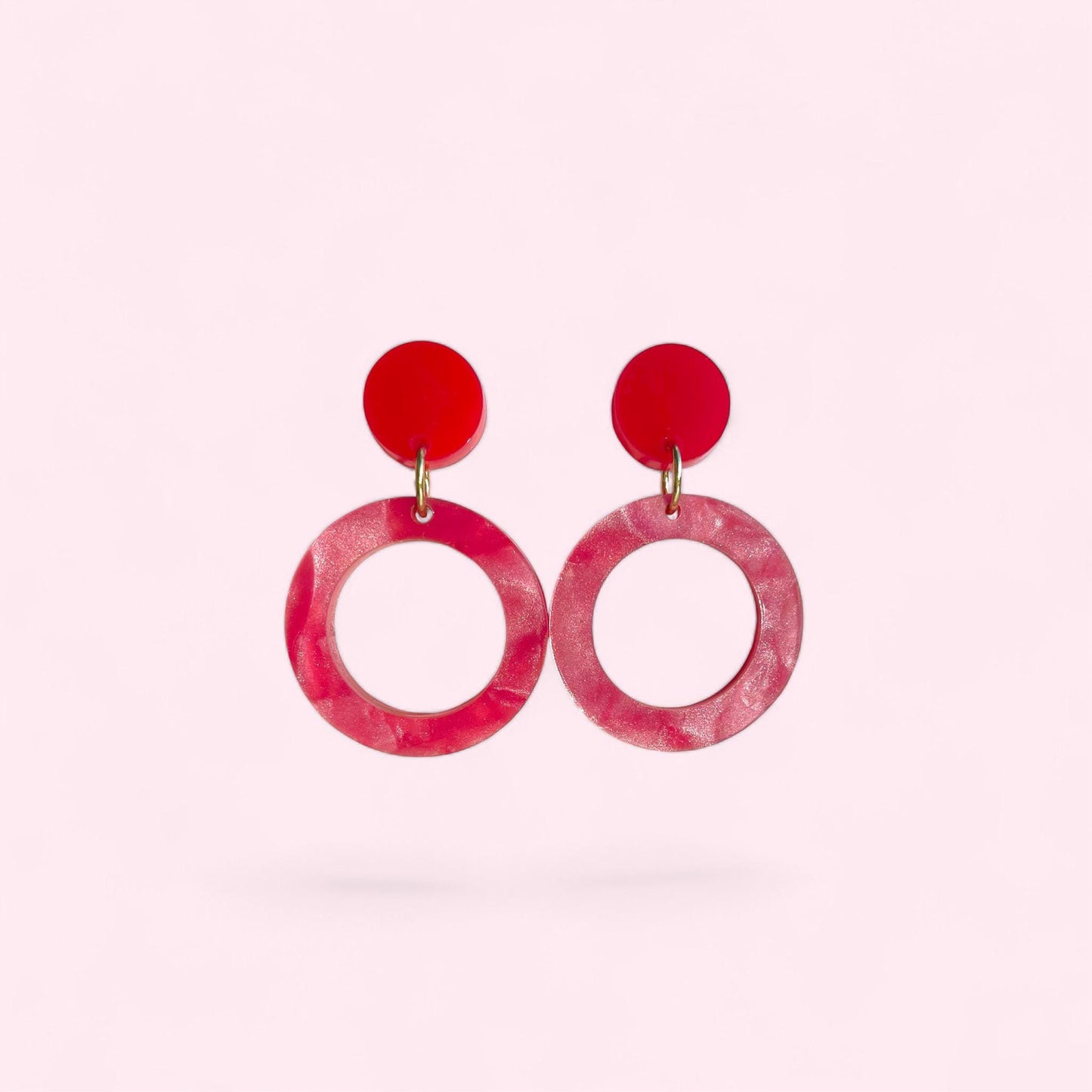 Ohrring »Coco« | allergikerfreundlich | Colorblocking | rotes Acryl | leichte Statement-Ohrringe | Schmuck | Geschenk beste Freundin