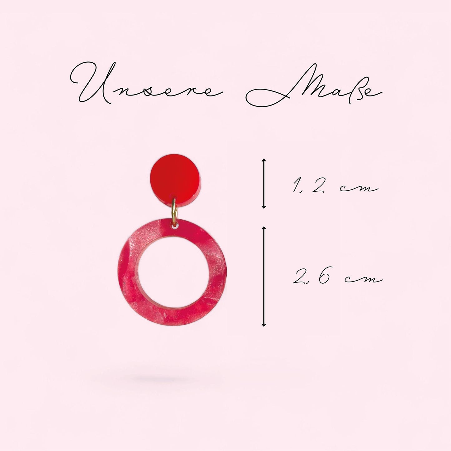 Ohrring »Coco« | allergikerfreundlich | Colorblocking | rotes Acryl | leichte Statement-Ohrringe | Schmuck | Geschenk beste Freundin