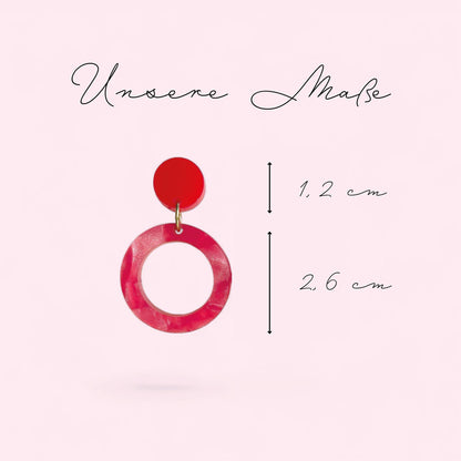 Ohrring »Coco« | allergikerfreundlich | Colorblocking | rotes Acryl | leichte Statement-Ohrringe | Schmuck | Geschenk beste Freundin