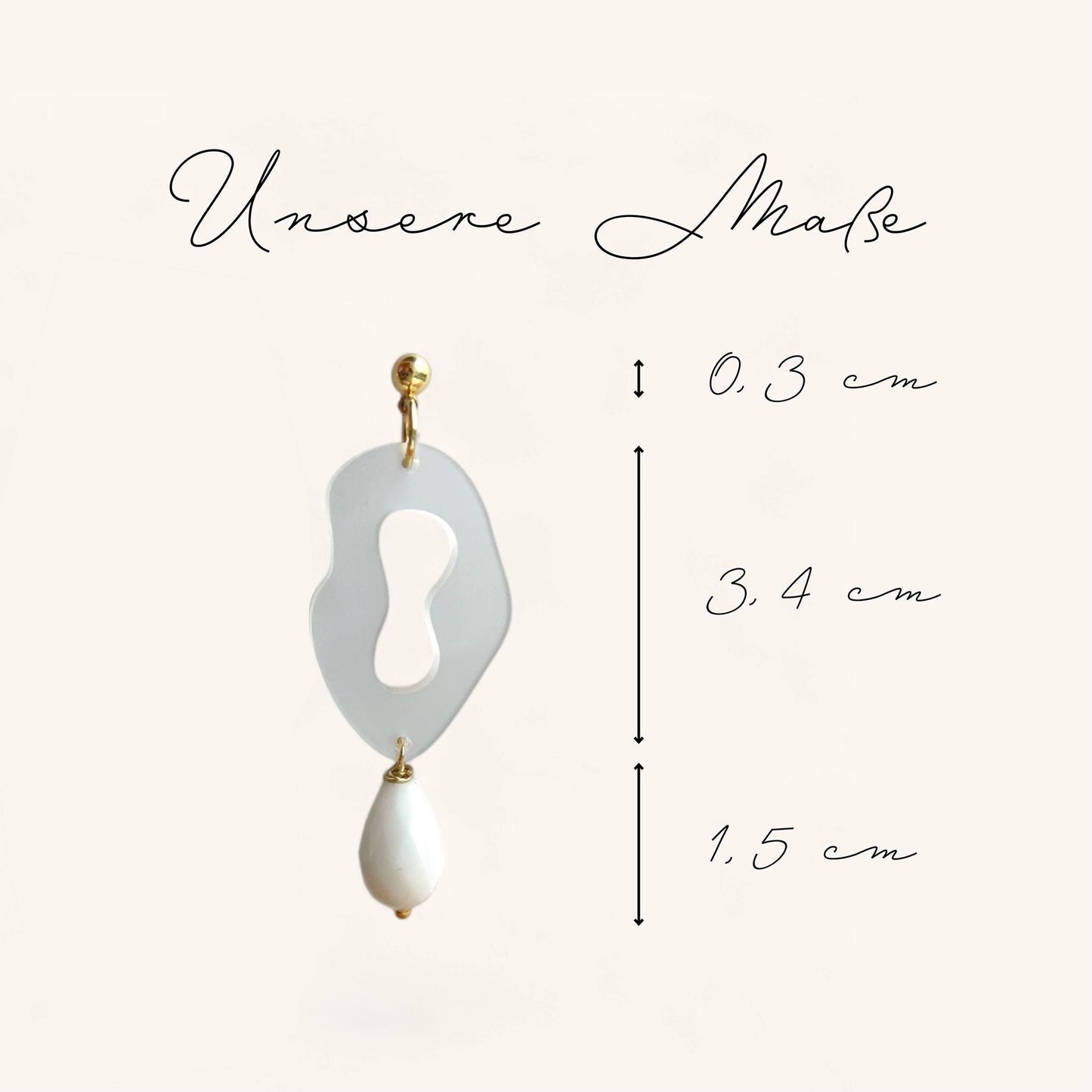 Ohrring »Wilma« | allergikerfreundlich | Milchglas Acryl | Glasperle | Statement-Ohrringe | Schmuck | Geschenk für Freundin