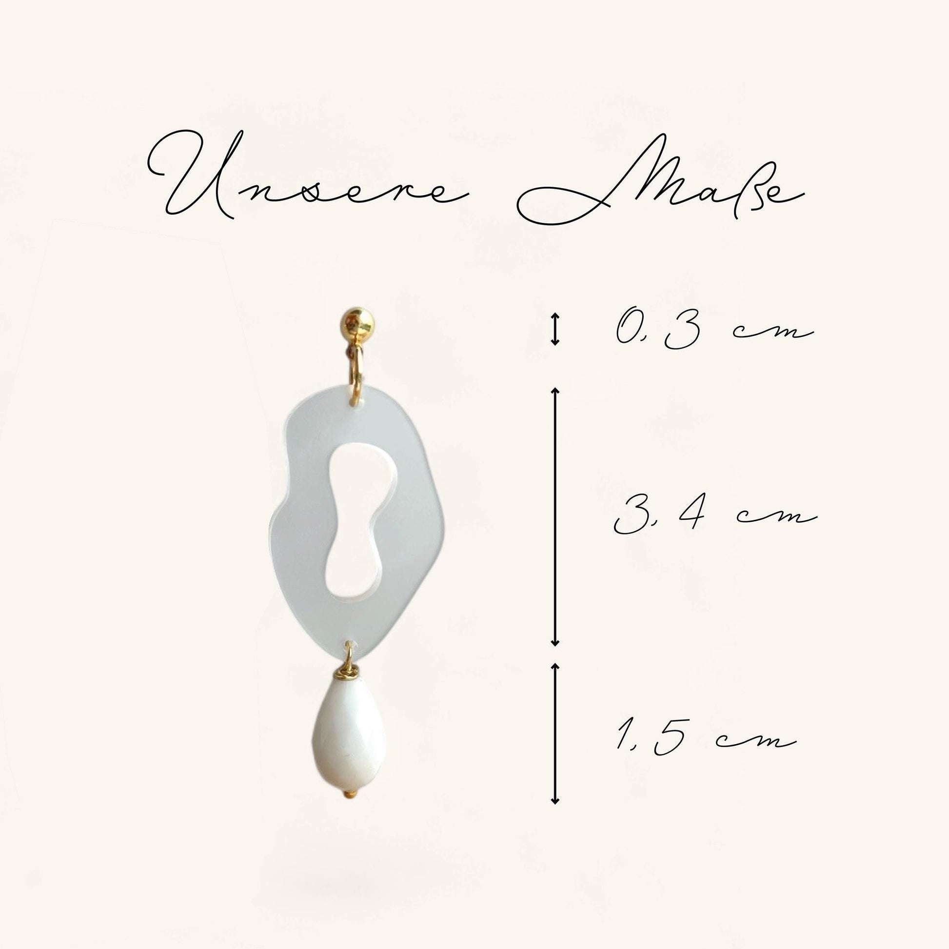 Ohrring »Wilma« | allergikerfreundlich | Milchglas Acryl | Glasperle | Statement-Ohrringe | Schmuck | Geschenk für Freundin