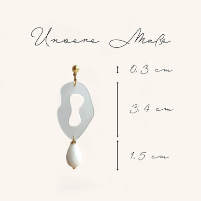 Ohrring »Wilma« | allergikerfreundlich | Milchglas Acryl | Glasperle | Statement-Ohrringe | Schmuck | Geschenk für Freundin