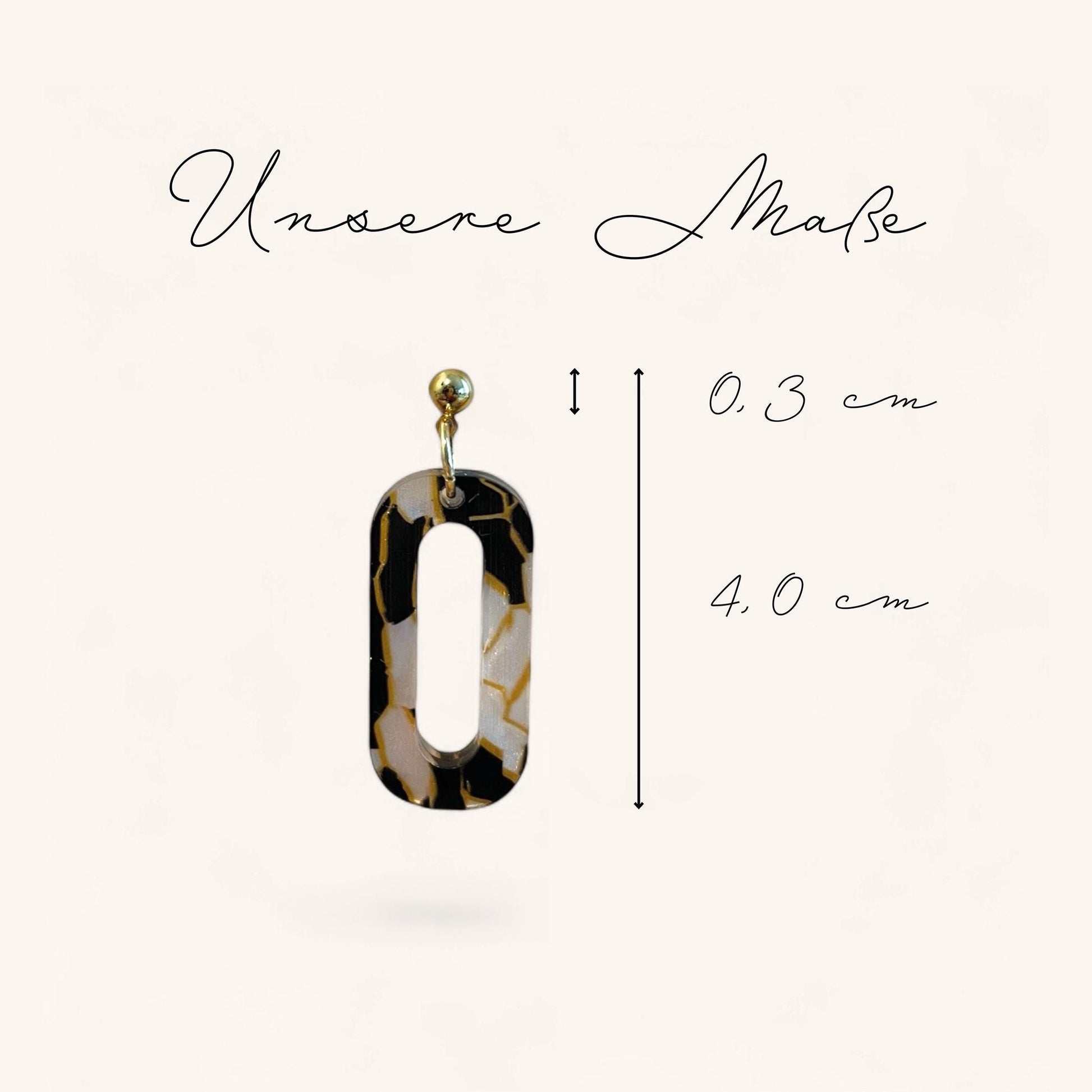 Ohrring »Fabienne« | allergikerfreundlich | Edelstahl vergoldet | gold schwarzes Acetat Acryl | leichte Statement-Ohrringe | Schmuck