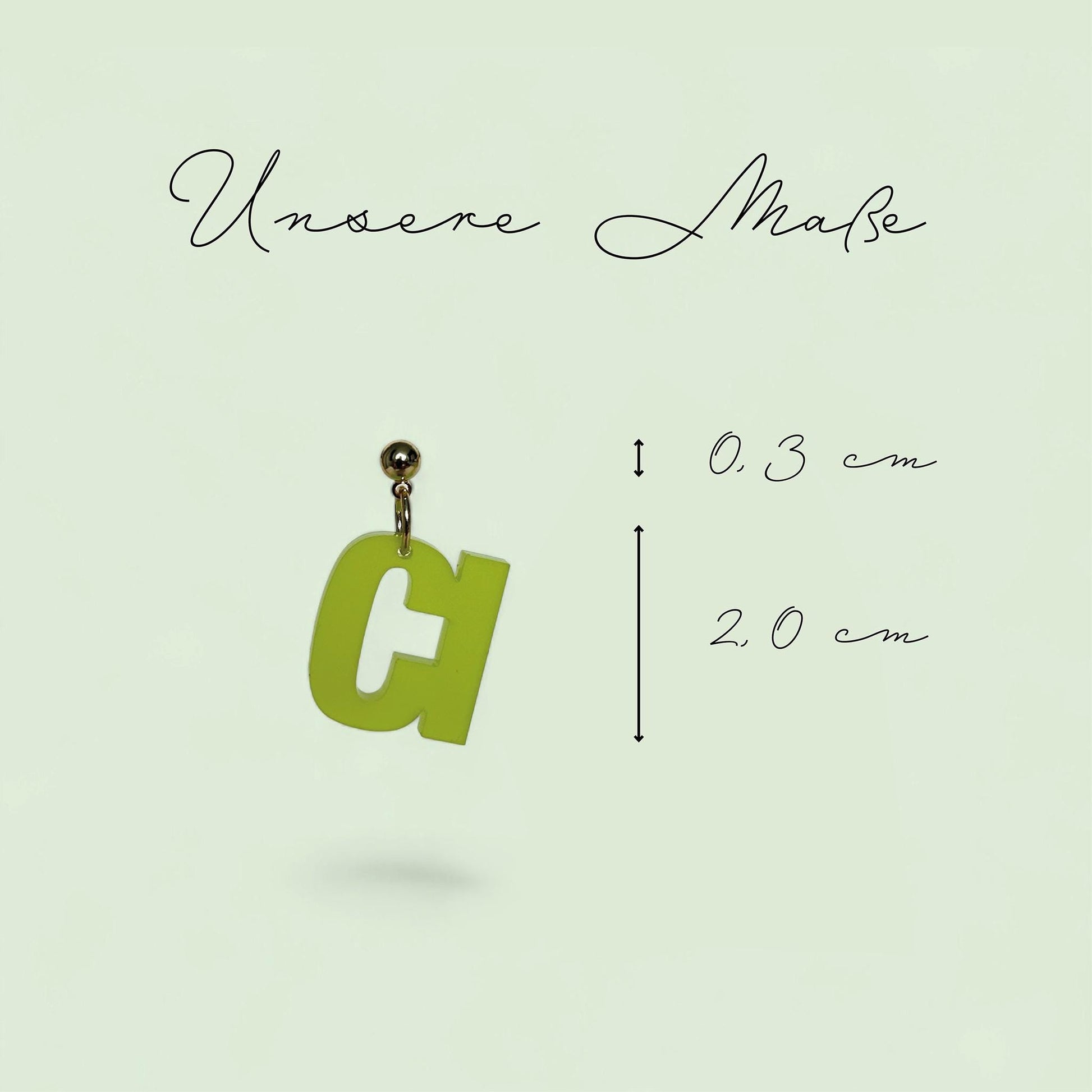 Ohrring »ciao« | allergikerfreundlich | Edelstahl vergoldet | hellgrünes Acryl | leichte Statement-Ohrringe | | Schmuck | Geschenk