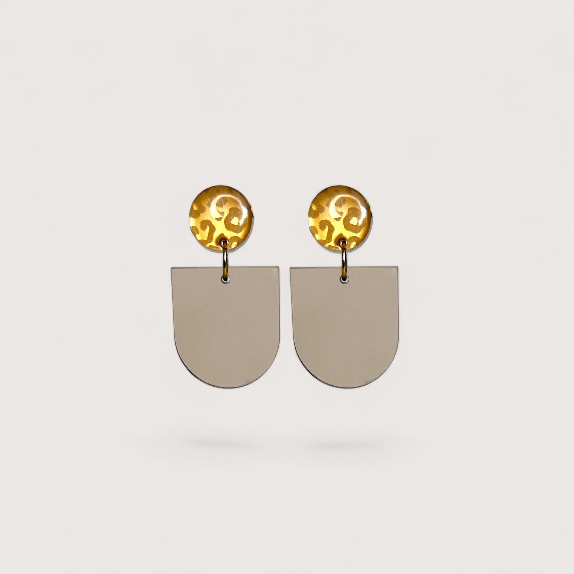 Ohrring »Tine« | allergikerfreundlich | braunes Acryl | Leomuster | gold | leichte Statement-Ohrringe | Schmuck | Geschenk beste Freundin