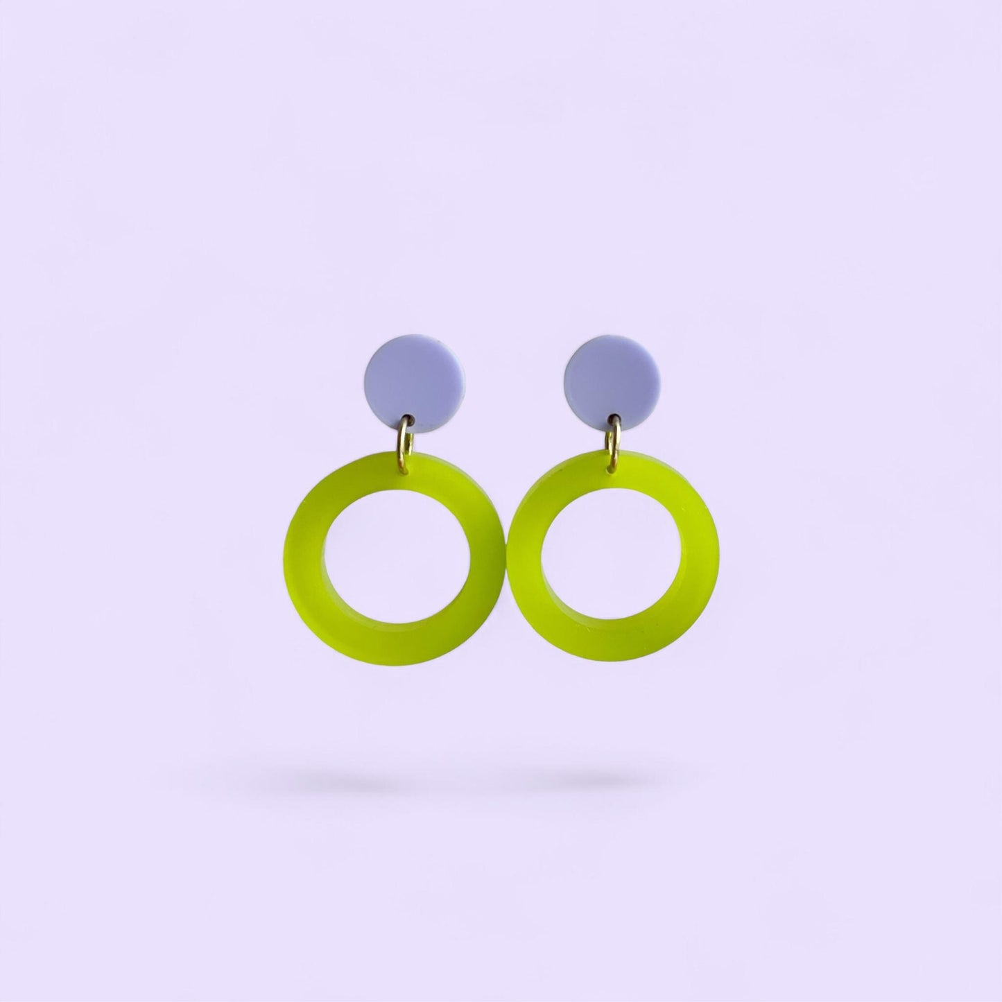 Ohrring »Louise« | allergikerfreundlich | lila und grünes Acryl | leichte Statement-Ohrringe | Schmuck | Geschenk beste Freundin
