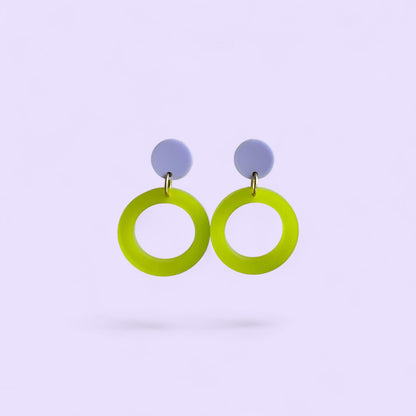 Ohrring »Louise« | allergikerfreundlich | lila und grünes Acryl | leichte Statement-Ohrringe | Schmuck | Geschenk beste Freundin