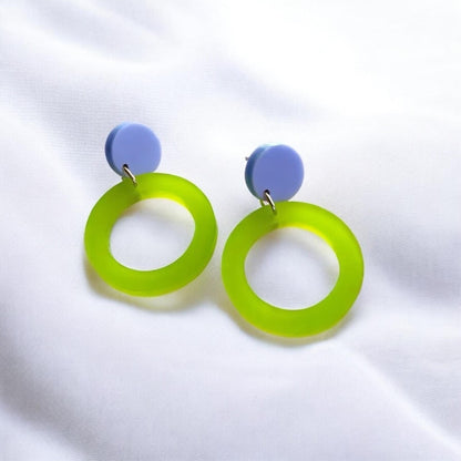 Ohrring »Louise« | allergikerfreundlich | lila und grünes Acryl | leichte Statement-Ohrringe | Schmuck | Geschenk beste Freundin