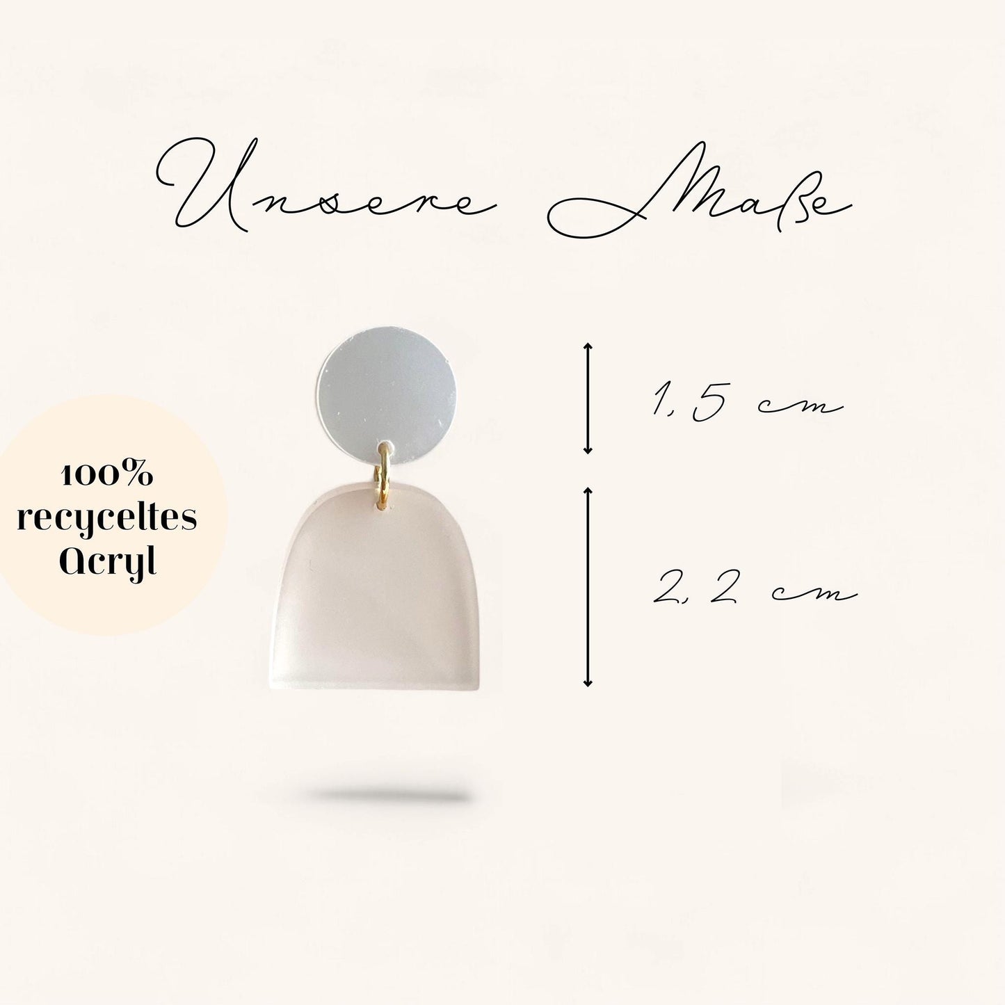 Ohrring »Klara« | allergikerfreundlich | weißes Acryl | minimalistisch | leichte Statement-Ohrringe | Schmuck | Geschenk für Freundin