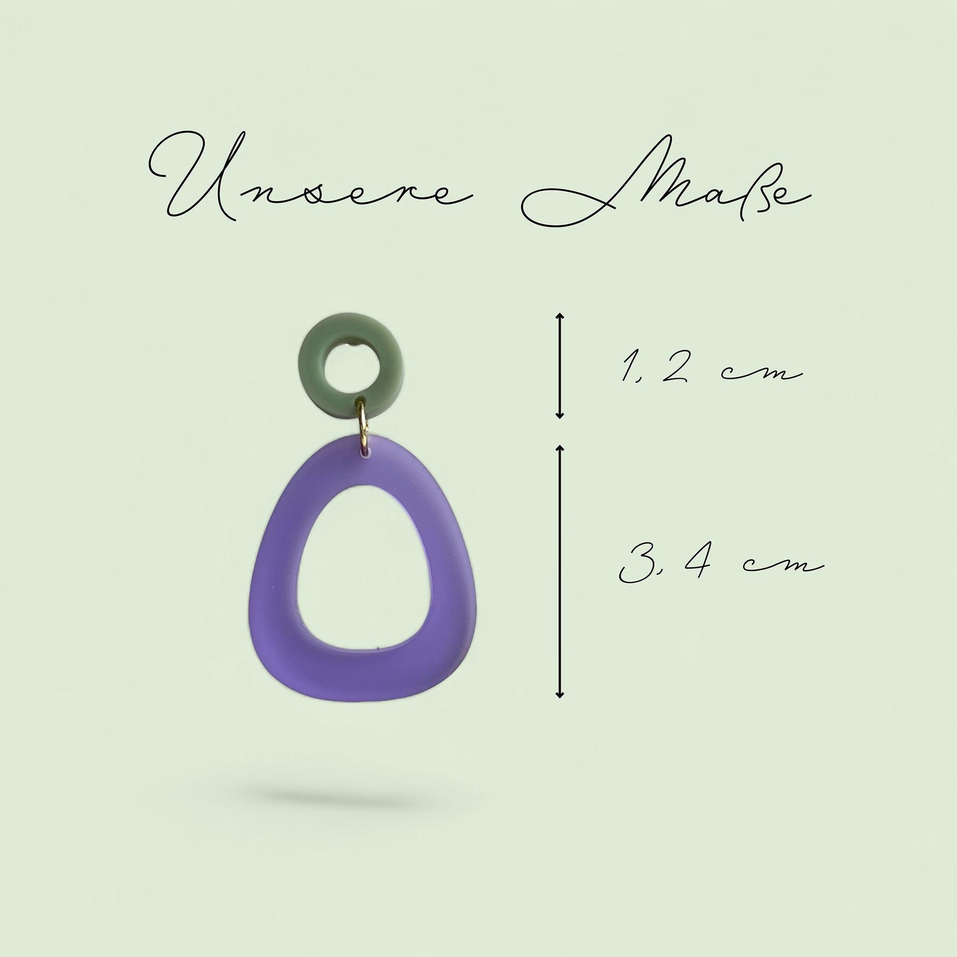Ohrring »Josephine« | allergikerfreundlich | lila und grünes Acryl | leichte Statement-Ohrringe | Schmuck | Geschenk beste Freundin