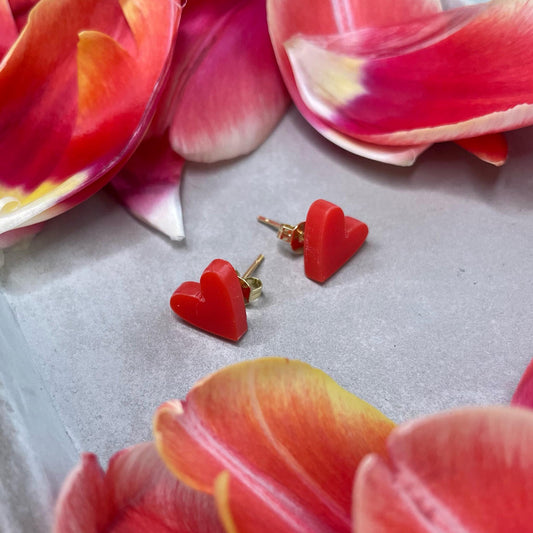 Stecker-Ohrring »Valentina« | allergikerfreundlich | rotes Acryl | leichte Statement-Stecker | Schmuck | Geschenk beste Freundin