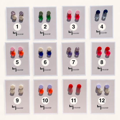 Ohrring »Lotta« | Farbvarianten | allergikerfreundlich | lila und perlmuttfarbenes Acryl | leichte Statement-Ohrringe | Schmuck | Geschenk