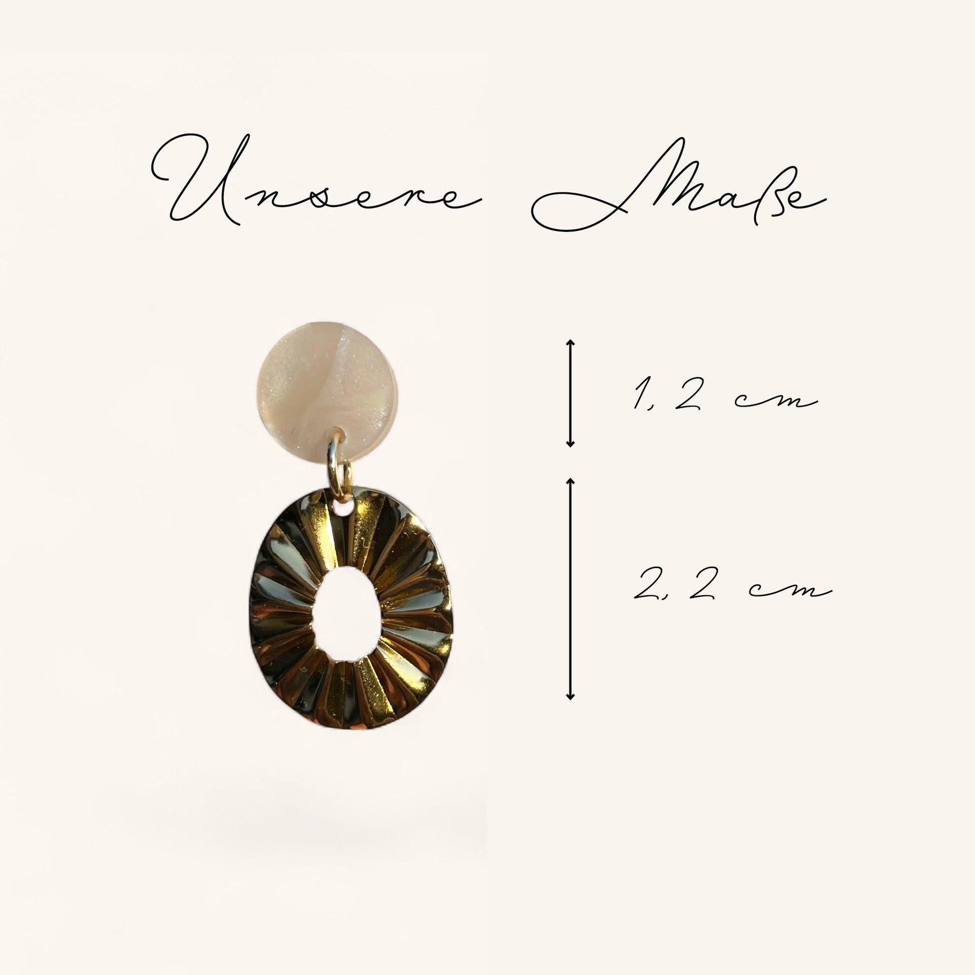 Ohrring »Erna« | allergikerfreundlich | Acryl in Perlmuttoptik | Edelstahl vergoldet| leichte Statement-Ohrringe | Schmuck | Geschenk