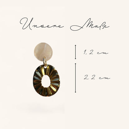 Ohrring »Erna« | allergikerfreundlich | Acryl in Perlmuttoptik | Edelstahl vergoldet| leichte Statement-Ohrringe | Schmuck | Geschenk