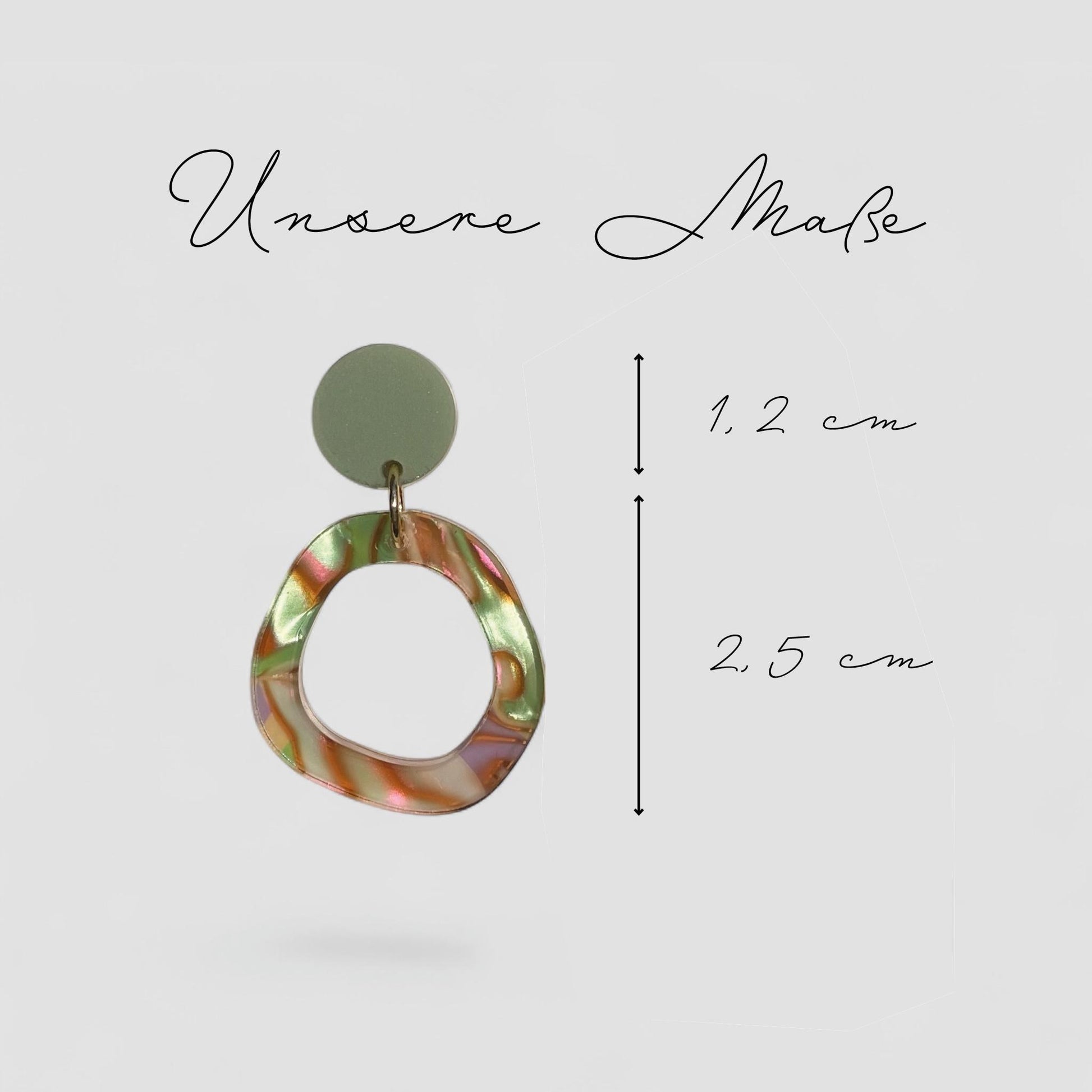 Ohrring »Frida« | allergikerfreundlich | Edelstahl vergoldet | olivefarbenes Acryl | Acetat | leichte Statementohrringe | Schmuck | Geschenk