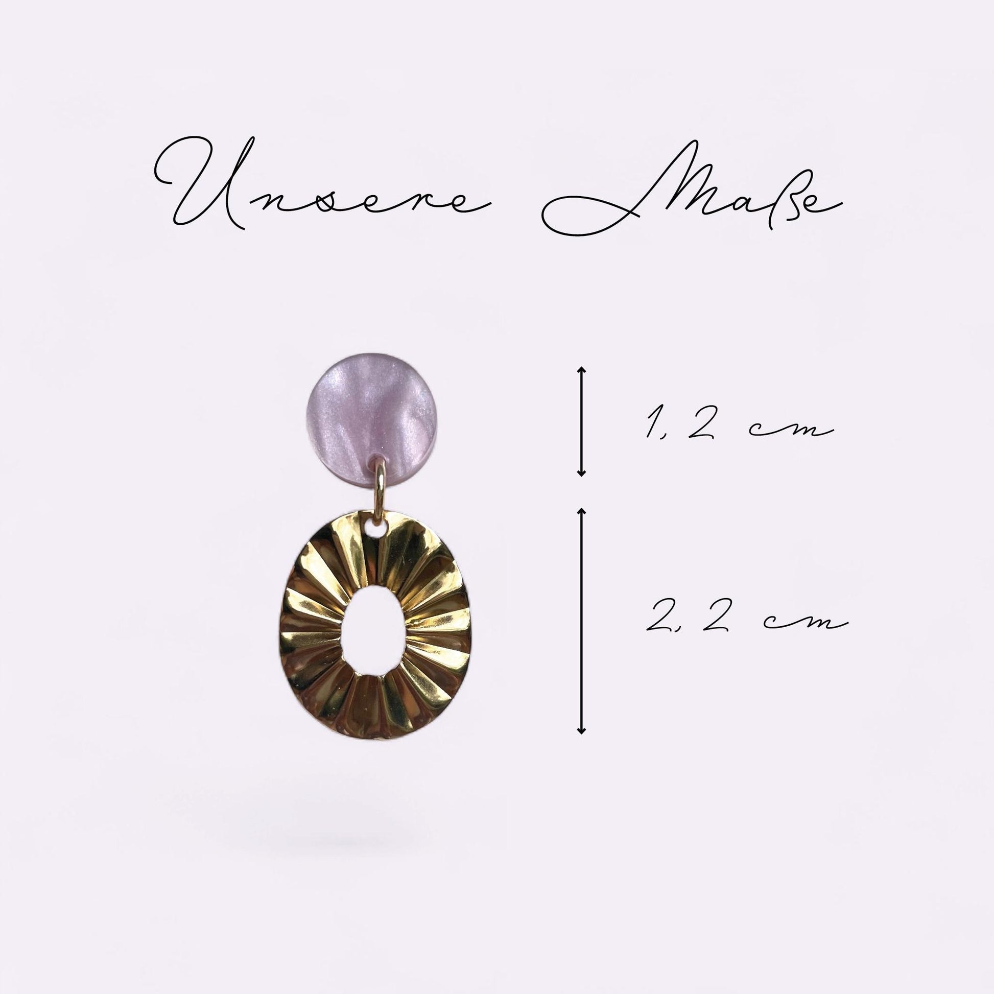 Ohrring »Erna« | allergikerfreundlich | Acryl in lila Perlmuttoptik | Edelstahl vergoldet| leichte Statement-Ohrringe | Schmuck | Geschenk