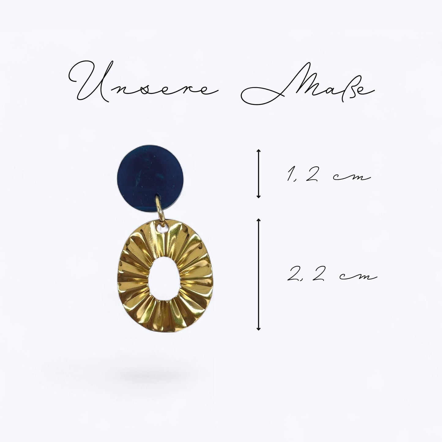 Ohrring »Erna« | allergikerfreundlich | Acryl in blauer Perlmuttoptik | Edelstahl 18 K | leichte Statement-Ohrringe | Schmuck | Geschenk