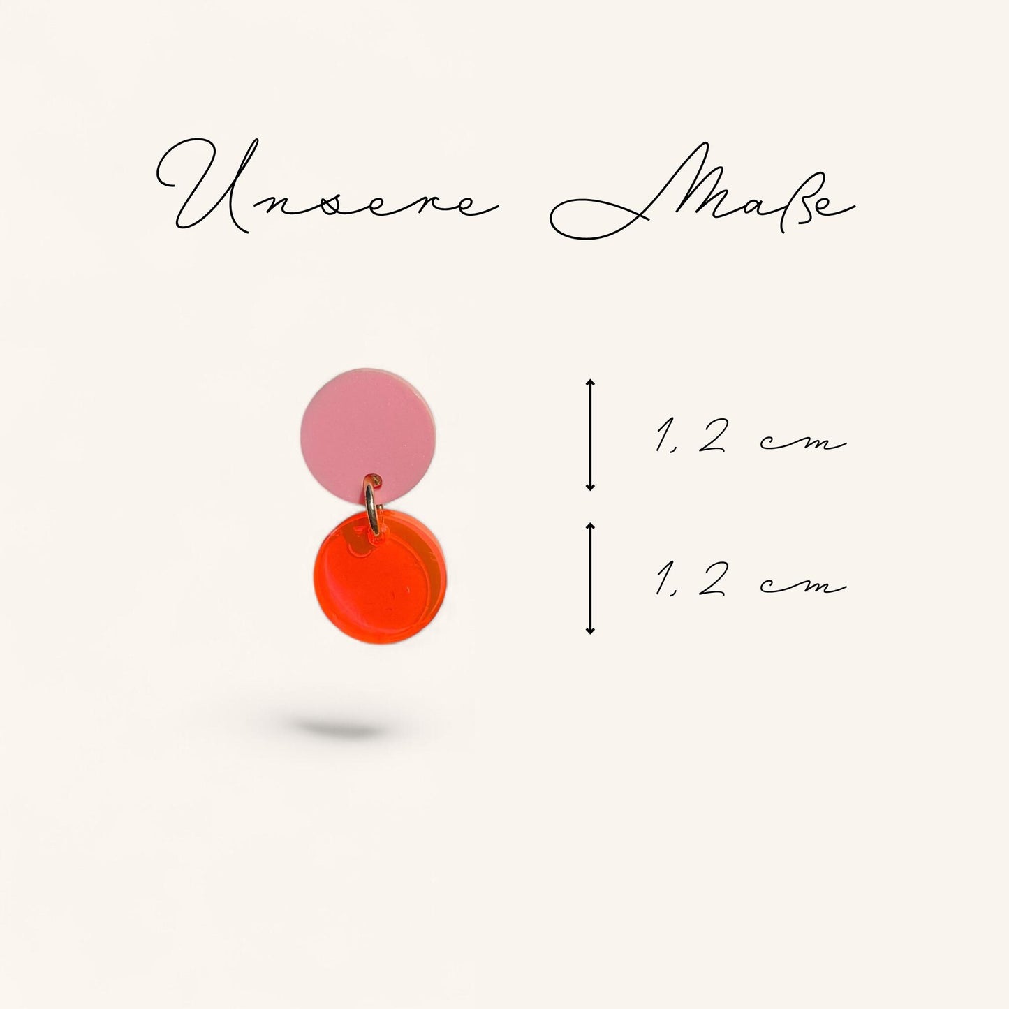 Ohrring »Lotta« | Farbvarianten | allergikerfreundlich | rosa und neonorangenes Acryl | leichte Statement-Ohrringe | Schmuck | Geschenk