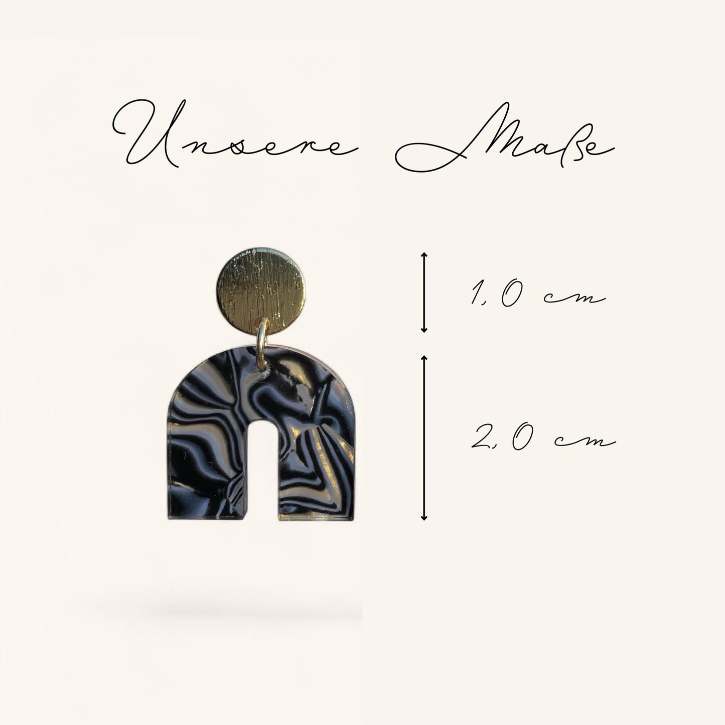 Ohrring »Joanne« | allergikerfreundlich | Messing vergoldet | Acetat marmoriert | leichte Statement-Ohrringe | Schmuck | Geschenk