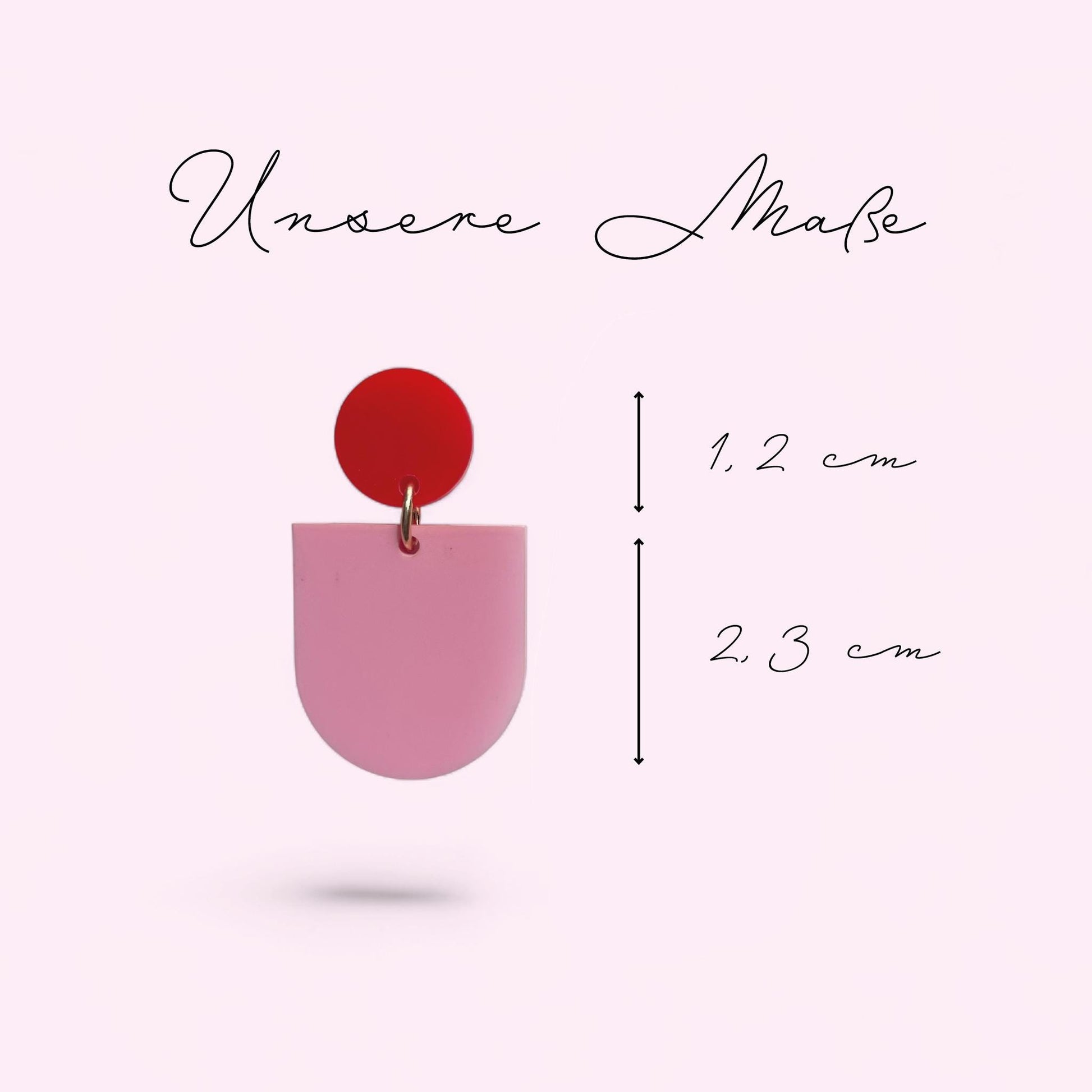 Ohrring »Cora« | allergikerfreundlich | rosa und rotes Acryl | Trendfarbe | blickdicht | leichte Statement-Ohrringe | Schmuck