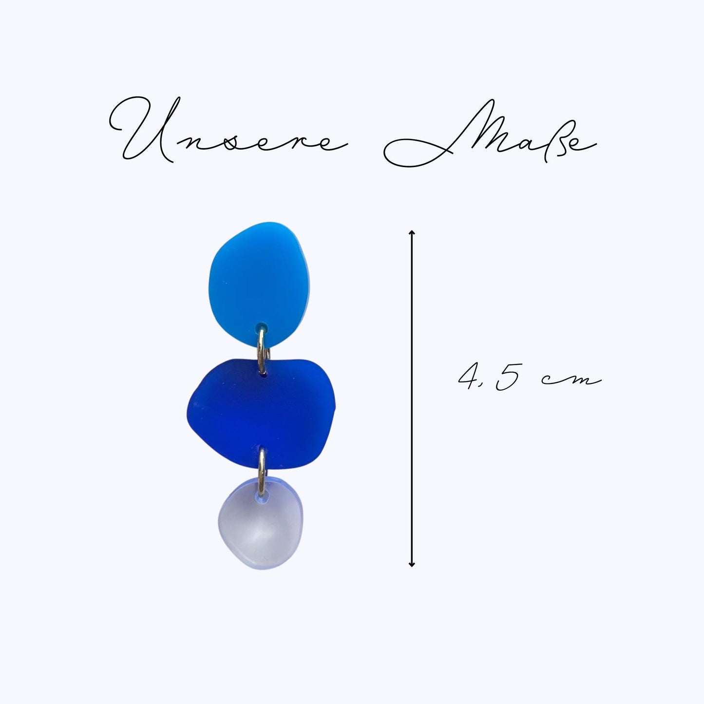 Ohrring »Freja« | allergikerfreundlich | asymmetrisch | 3-teilig | Blau | leichte Statement-Ohrringe | Schmuck | Geschenk