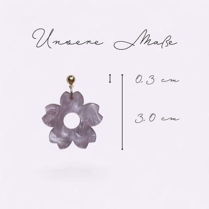 Ohrring »Flora« | allergikerfreundlich | marmoriertes Acryl | lila | leichte Statement-Ohrringe | Schmuck | Geschenk