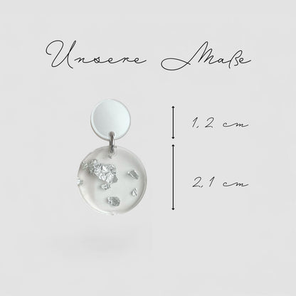Ohrring »Sharon« | allergikerfreundlich | metallisch und transparent mit silber | festlich | leichte Statement-Ohrringe | Schmuck