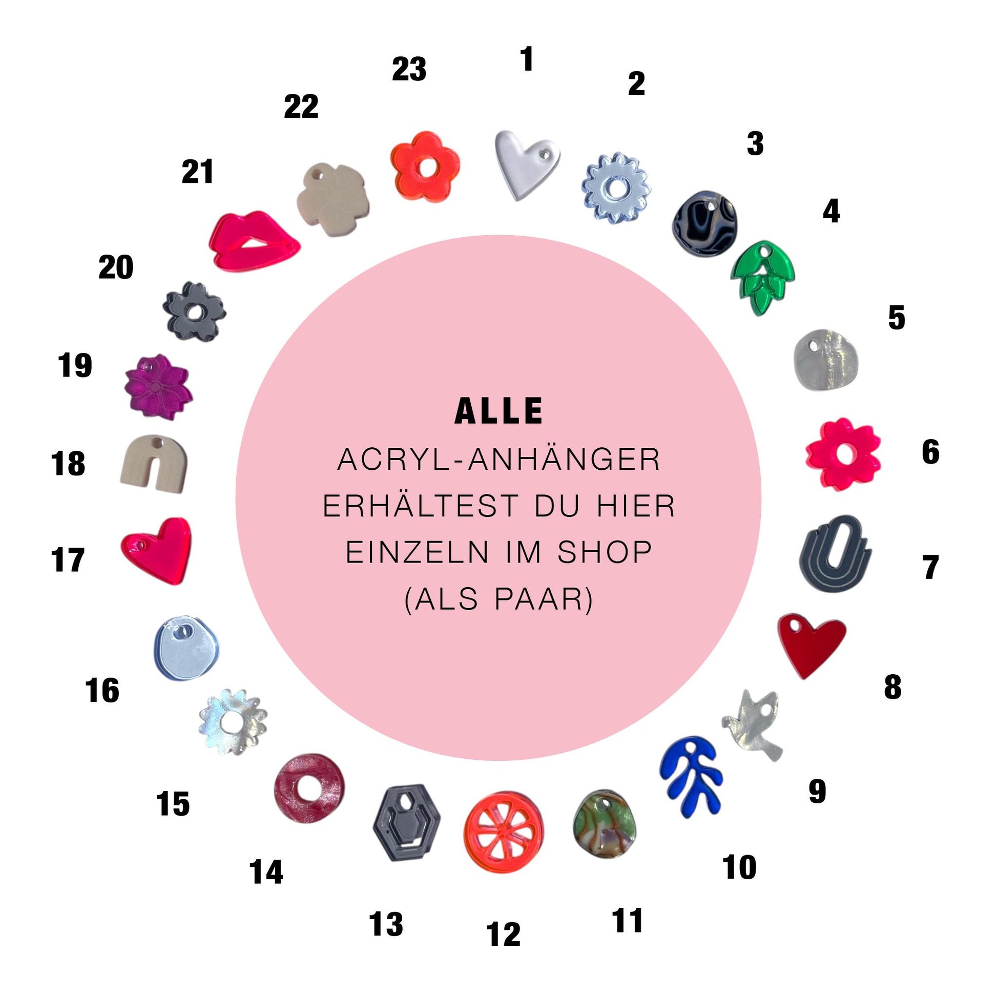 Acryl-Anhänger »Pick & Mix« | alle Varianten für Acryl-Anhänger als Paar einzeln bestellbar