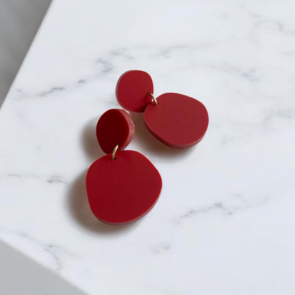 Ohrring »Jana« | allergikerfreundlich | asymmetrisch | 2-teilig | Terrakotta | leichte Statement-Ohrringe | Schmuck | Geschenk