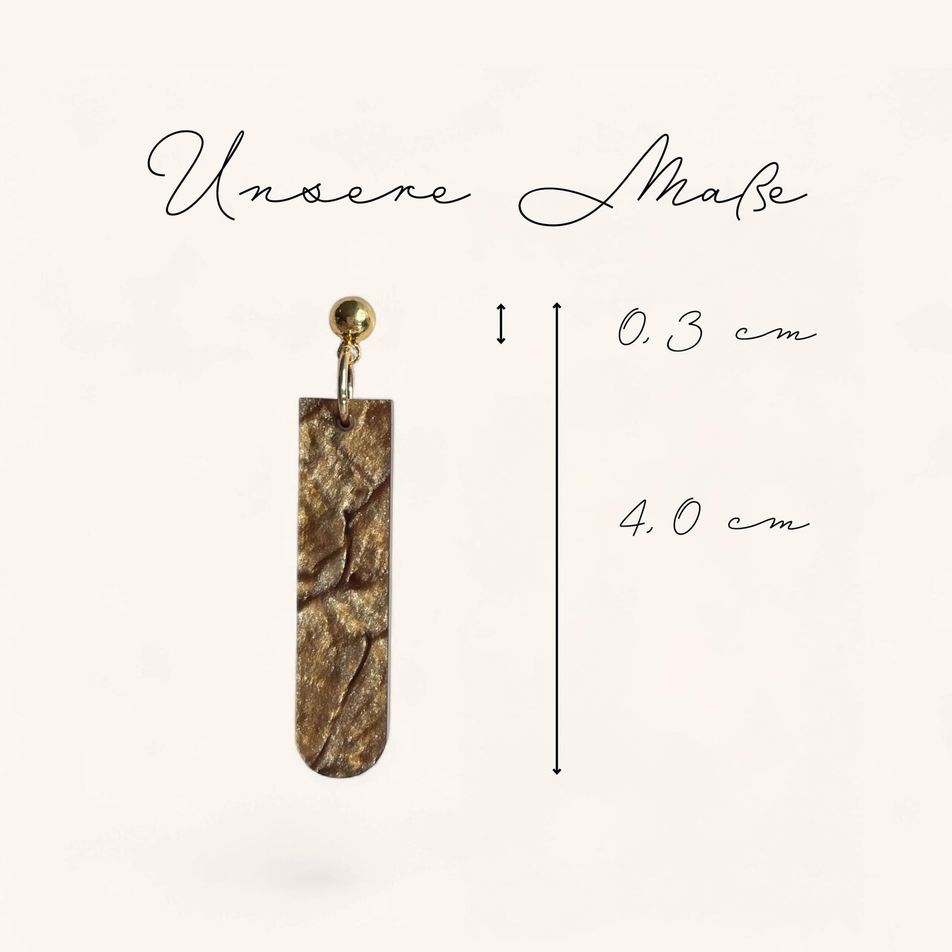 Ohrring »Sophie« | allergikerfreundlich | Edelstahl vergoldet | braun marmoriertes Acryl | leichte Statement-Ohrringe | Schmuck