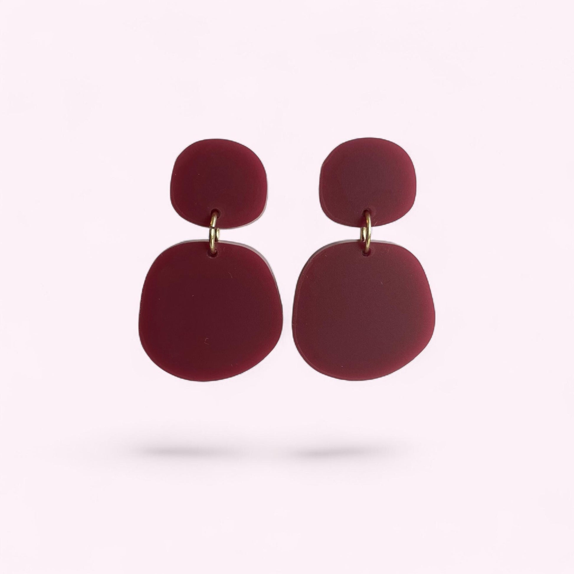 Ohrring »Jana« | allergikerfreundlich | asymmetrisch | 2-teilig | kirschrot | leichte Statement-Ohrringe | Schmuck | Geschenk