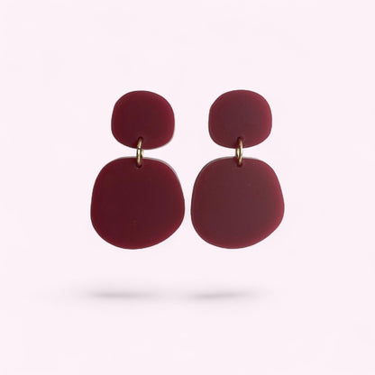 Ohrring »Jana« | allergikerfreundlich | asymmetrisch | 2-teilig | kirschrot | leichte Statement-Ohrringe | Schmuck | Geschenk