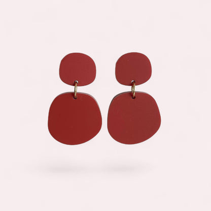 Ohrring »Jana« | allergikerfreundlich | asymmetrisch | 2-teilig | Terrakotta | leichte Statement-Ohrringe | Schmuck | Geschenk