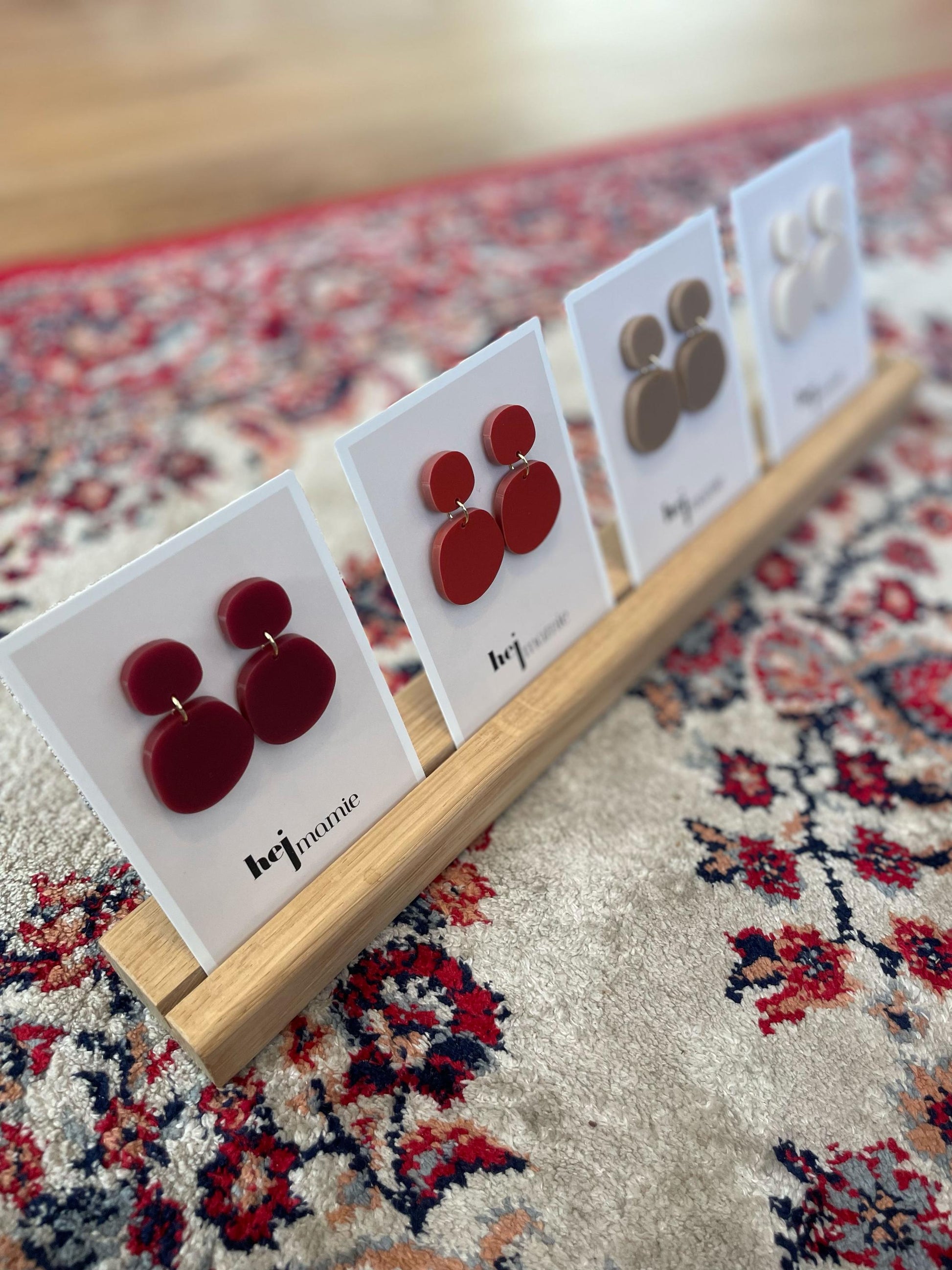 Ohrring »Jana« | allergikerfreundlich | asymmetrisch | 2-teilig | kirschrot | leichte Statement-Ohrringe | Schmuck | Geschenk