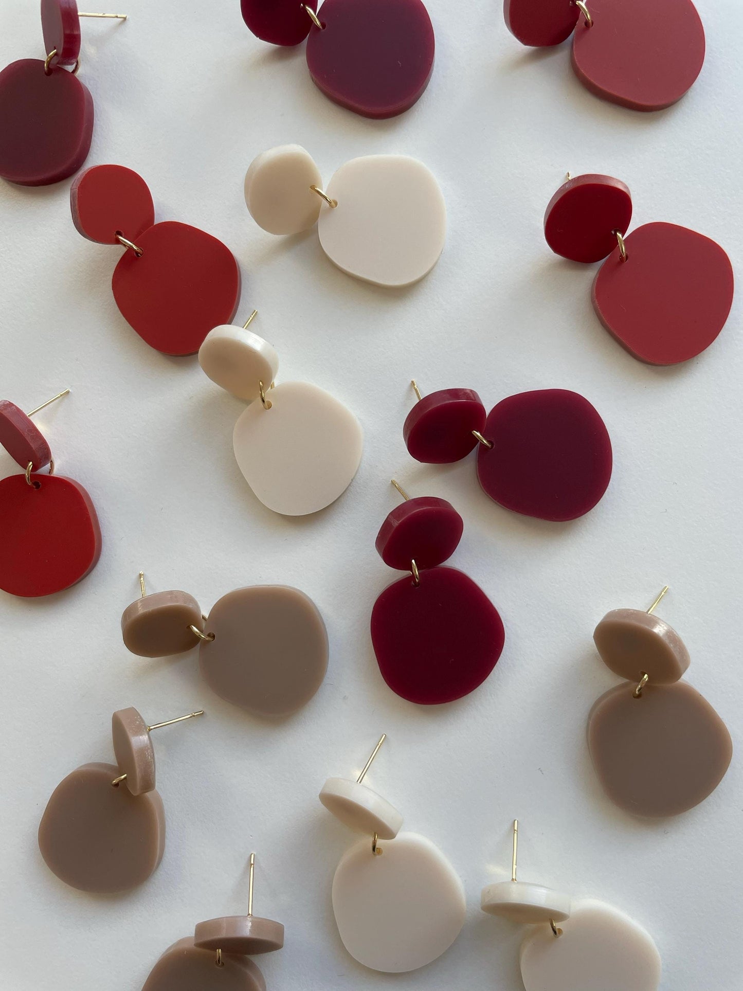 Ohrring »Jana« | allergikerfreundlich | asymmetrisch | 2-teilig | Terrakotta | leichte Statement-Ohrringe | Schmuck | Geschenk