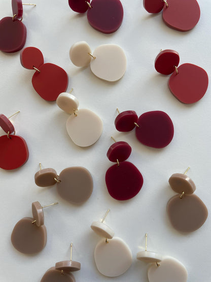 Ohrring »Jana« | allergikerfreundlich | asymmetrisch | 2-teilig | Terrakotta | leichte Statement-Ohrringe | Schmuck | Geschenk