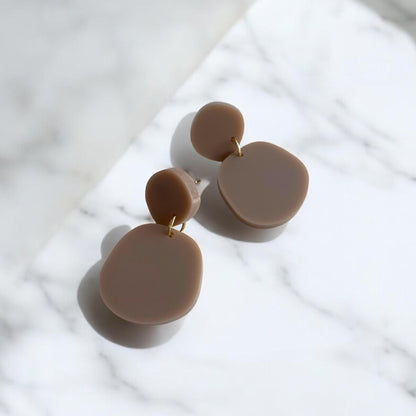 Ohrring »Jana« | allergikerfreundlich | asymmetrisch | 2-teilig | braun | leichte Statement-Ohrringe | Schmuck | Geschenk