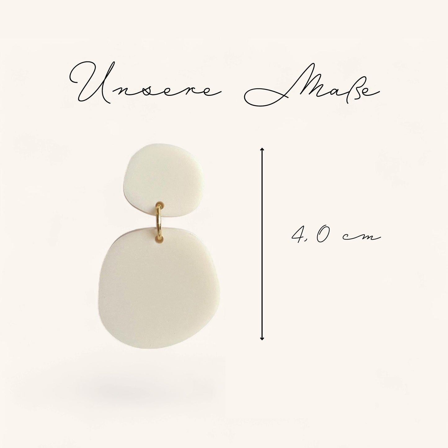 Ohrring »Jana« | allergikerfreundlich | asymmetrisch | 2-teilig | beige | leichte Statement-Ohrringe | Schmuck | Geschenk