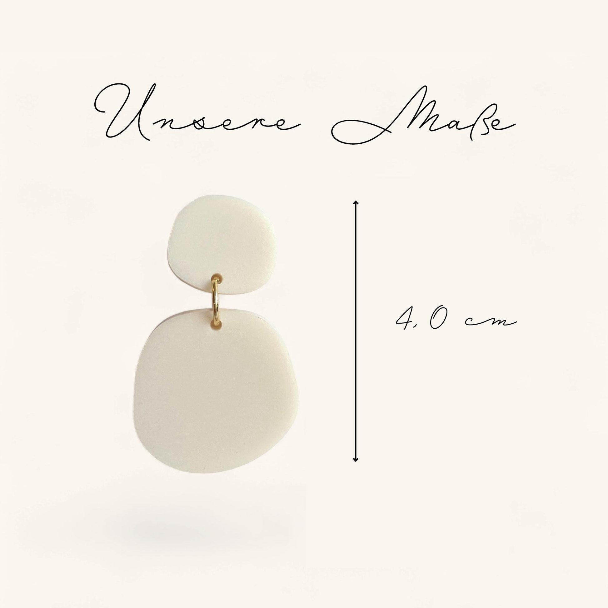 Ohrring »Jana« | allergikerfreundlich | asymmetrisch | 2-teilig | beige | leichte Statement-Ohrringe | Schmuck | Geschenk