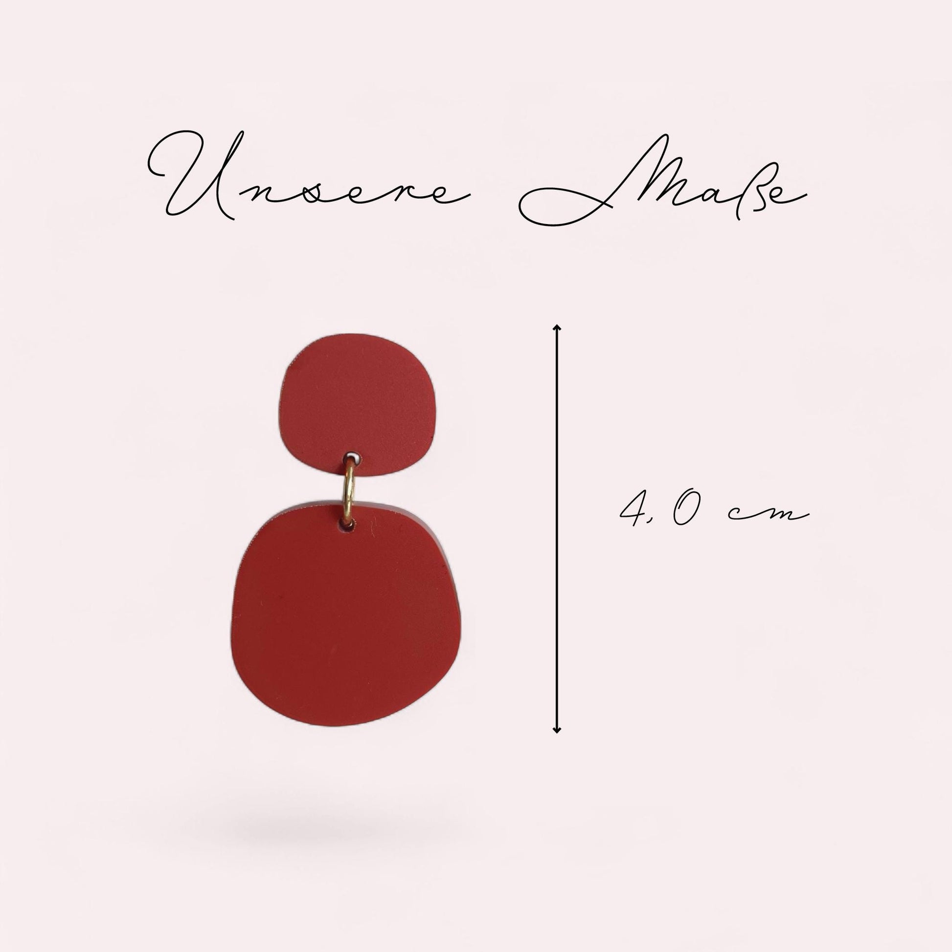 Ohrring »Jana« | allergikerfreundlich | asymmetrisch | 2-teilig | Terrakotta | leichte Statement-Ohrringe | Schmuck | Geschenk