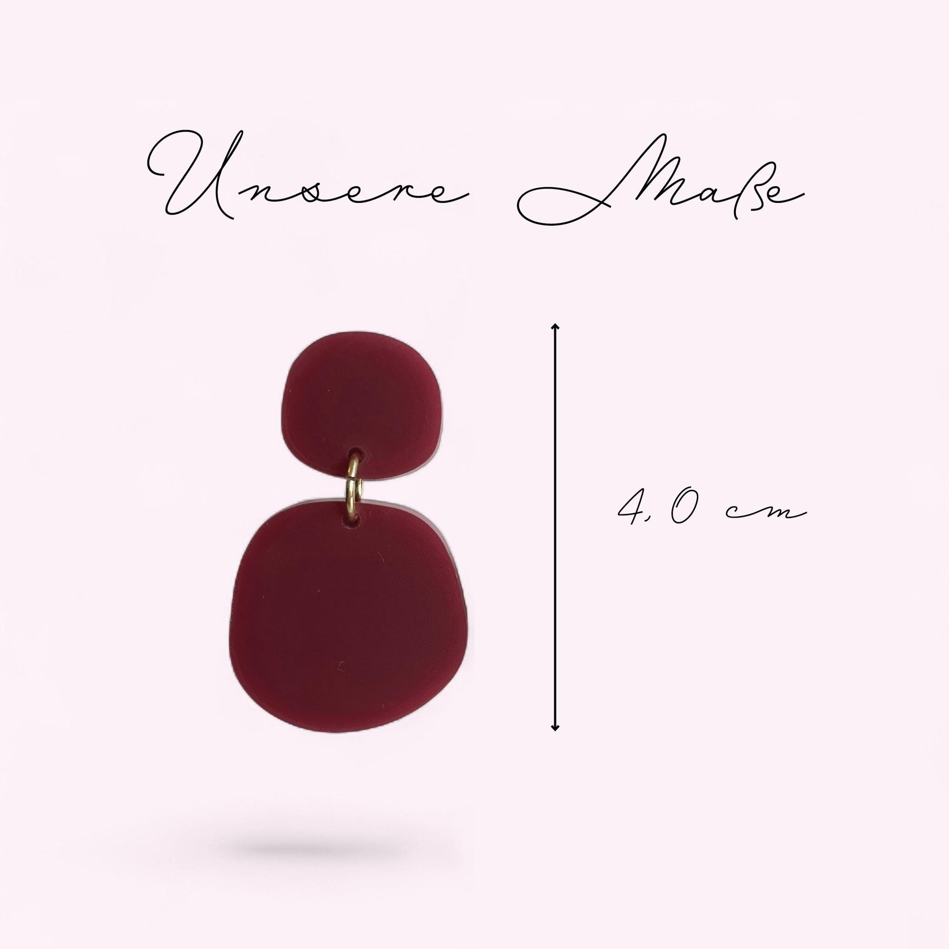 Ohrring »Jana« | allergikerfreundlich | asymmetrisch | 2-teilig | kirschrot | leichte Statement-Ohrringe | Schmuck | Geschenk