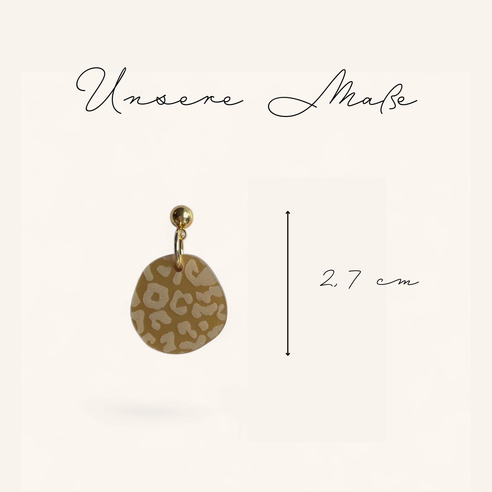 Ohrring »Leonie« | allergikerfreundlich | graviertes Acryl | gold metallic | leichte Statement-Ohrringe | Schmuck | Geschenk