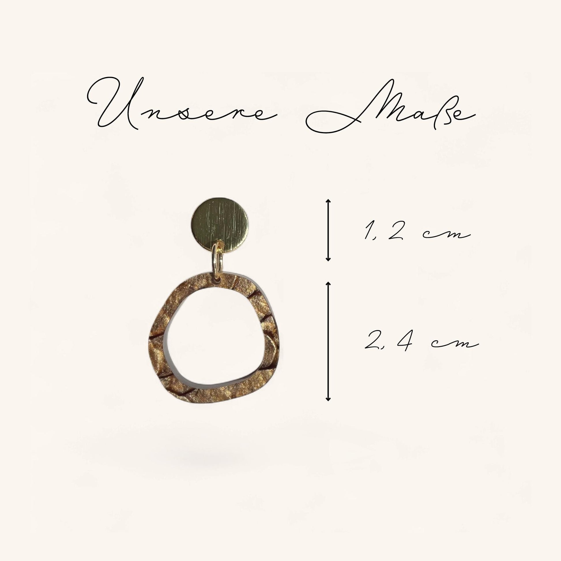 Ohrring »Ida« | allergikerfreundlich | Messing vergoldet | braun marmoriertes Acryl | leichte Statement-Ohrringe | Schmuck | Geschenk