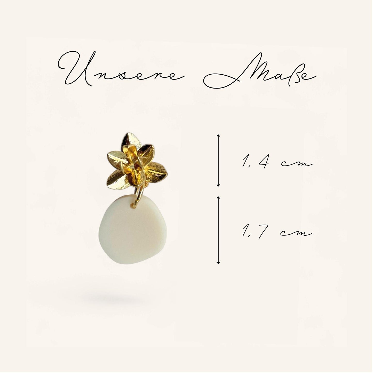 Ohrring »Florentine« | allergikerfreundlich | Edelstahl vergoldet | beige farbiges Acryl | leichte Statement-Ohrringe | Schmuck | Geschenk