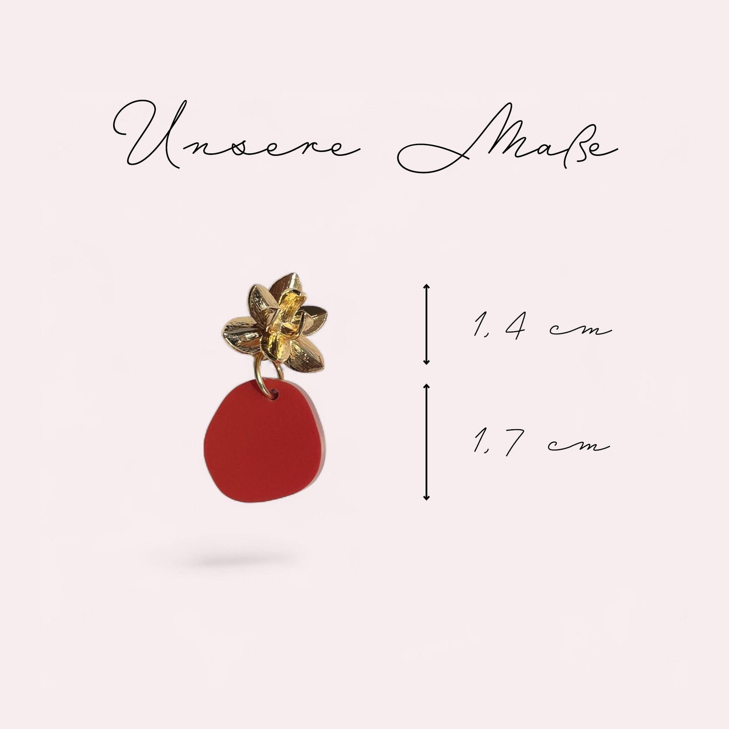 Ohrring »Florentine« | allergikerfreundlich | Edelstahl vergoldet | Terrakotta farbiges Acryl | leichte Statement-Ohrringe | Schmuck