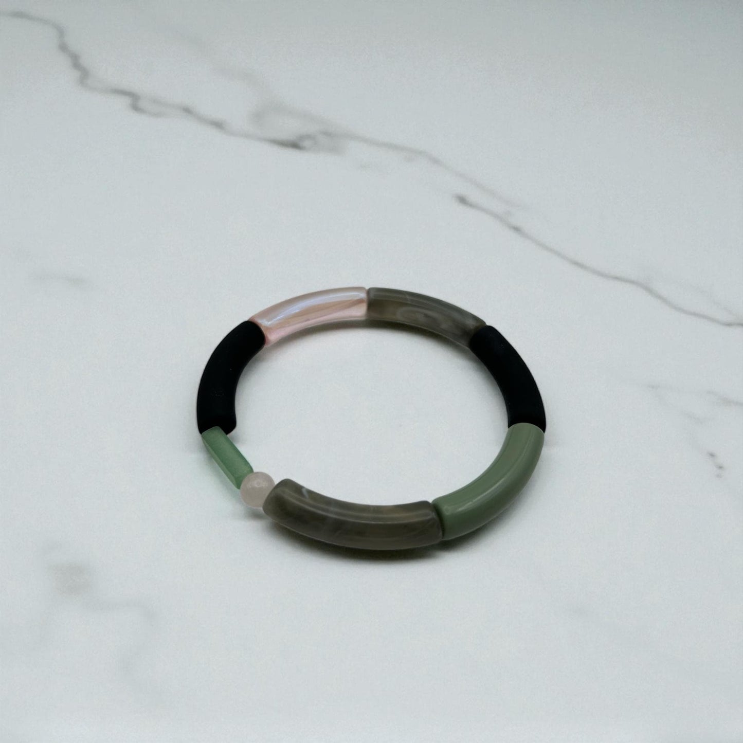 Tubearmband »Louise« | Halbedelstein | Acrylperlen | Armschmuck | retro | Bracelets | Geschenk