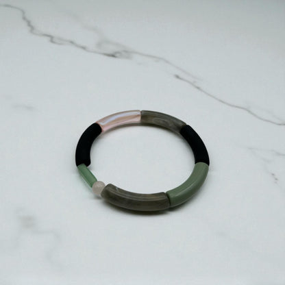 Tubearmband »Louise« | Halbedelstein | Acrylperlen | Armschmuck | retro | Bracelets | Geschenk